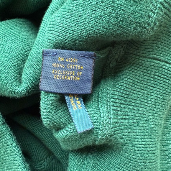 Polo Ralph Lauren Men’s Medium Green Cotton Crewneck Sweater - Picture 4 of 8